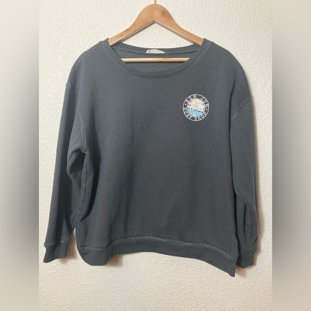 Ron Jon Surf Shop palm tree graphic crew neck sweatshirt Large tropical vacation